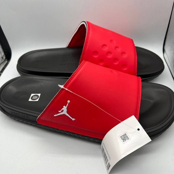 Air Jordan Play Slide Red/Black Sandals - Picture 2 of 5